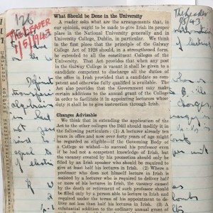  p.126, scrapbook, 'An Glór - Cúrsaí Ollscoile, 1943'