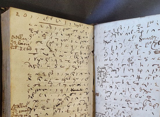 A snippet of an image from Bolton L.108.3 featuring shorthand text
