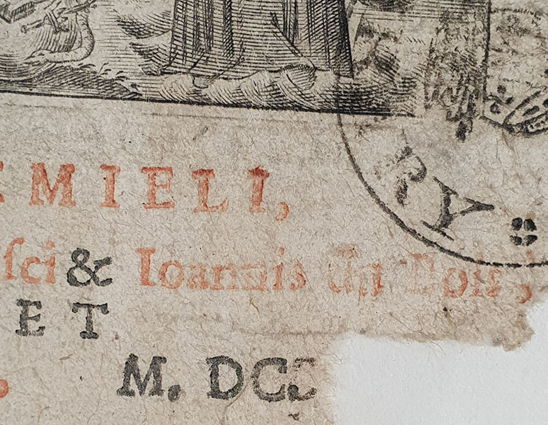 Damage to title page date in Bolton Library E.7.46