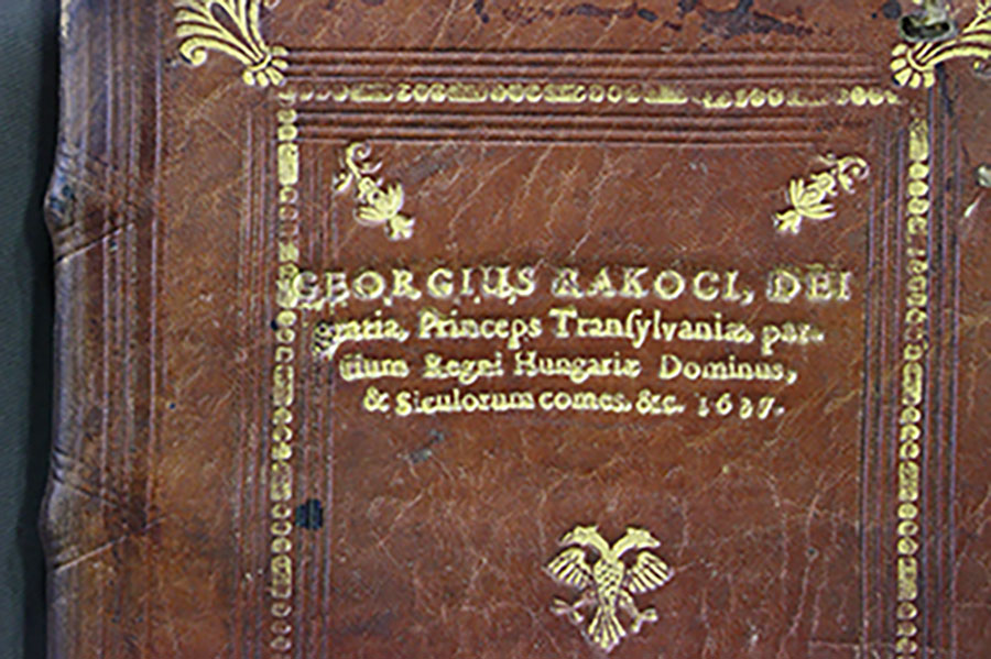 Detail from the front cover of Bolton Library K.8.24